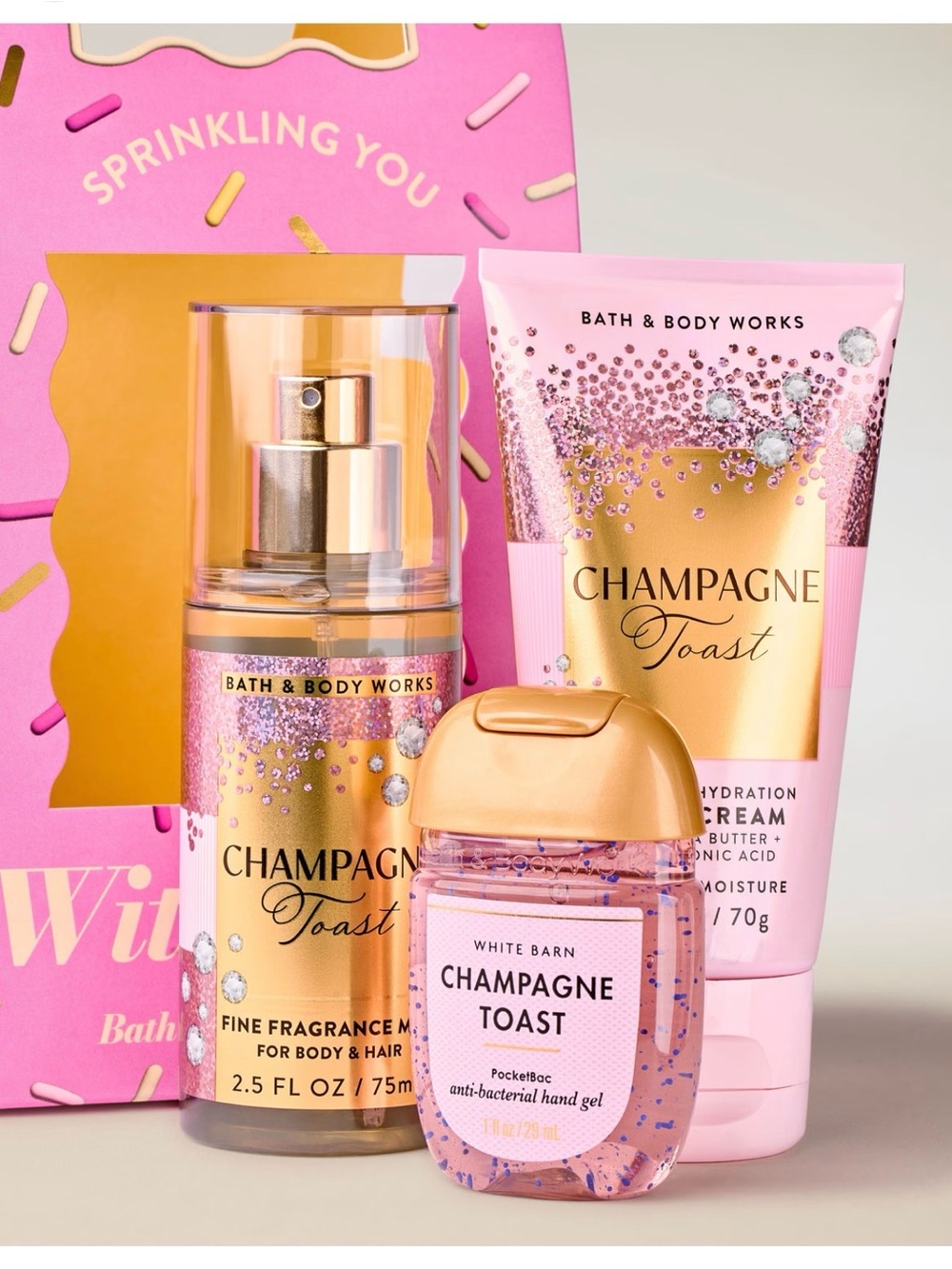 ✔️Bath & Body Works Champagne Toast Gift Set – Limited Edition "With Love" Pkg - Picture 2 of 2